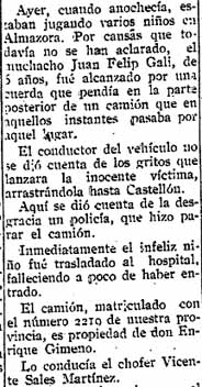 Mort per un camió