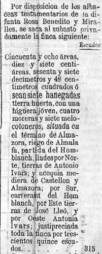 Hort tret a subhasta